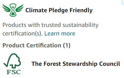 木制品和纸制品的FSC认证和亚马逊气候友好承诺认证Climate Pledge Friendly