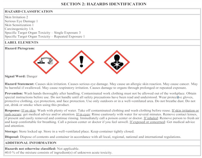 SDS/MSDS 化学品安全说明书