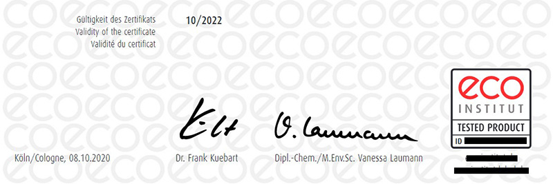 eco-INSTITUT认证标签