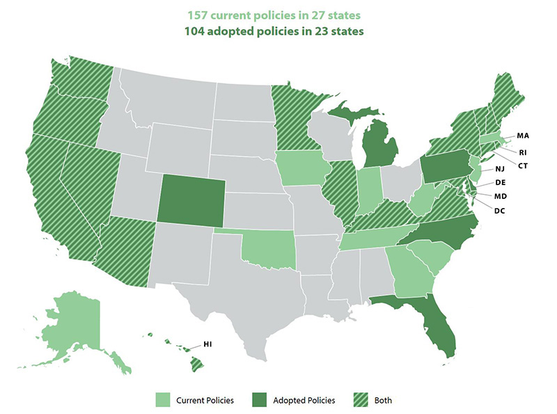 美国多个州对PFAS全氟烷基和多氟烷基实施管控