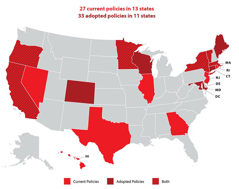 美国多个州对清洁、化妆品和建筑用化学品的管控